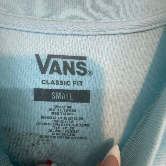 VANS Men's Short Sleeve Graphic T-Shirt Size Small Powder Blue Apple Hard Core - Picture 6 of 7